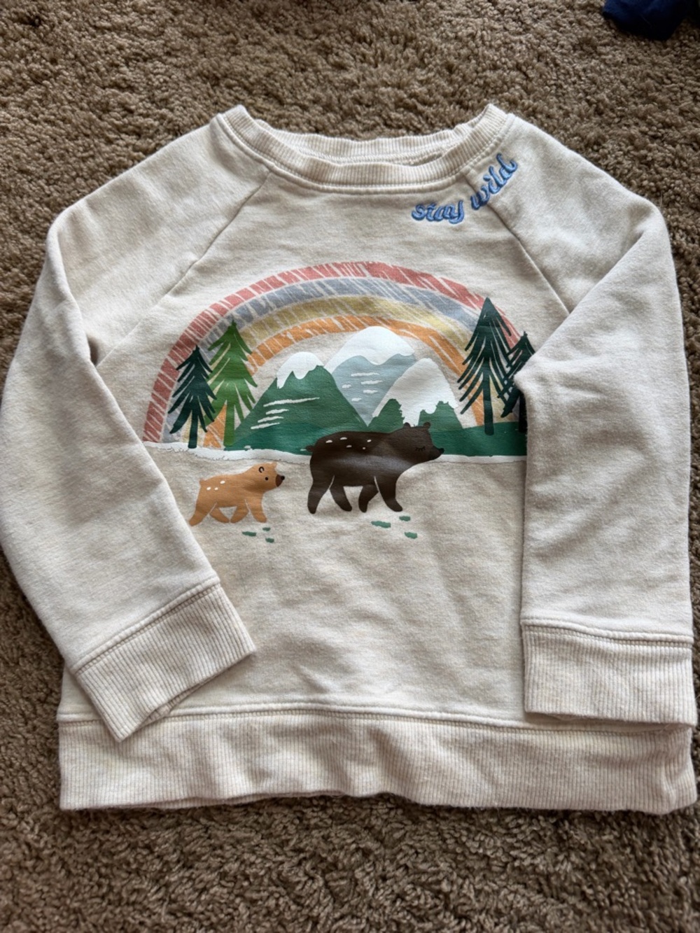 Little Sleepies Cream 'Stay Wild' Bear Graphic Sweatshirt
